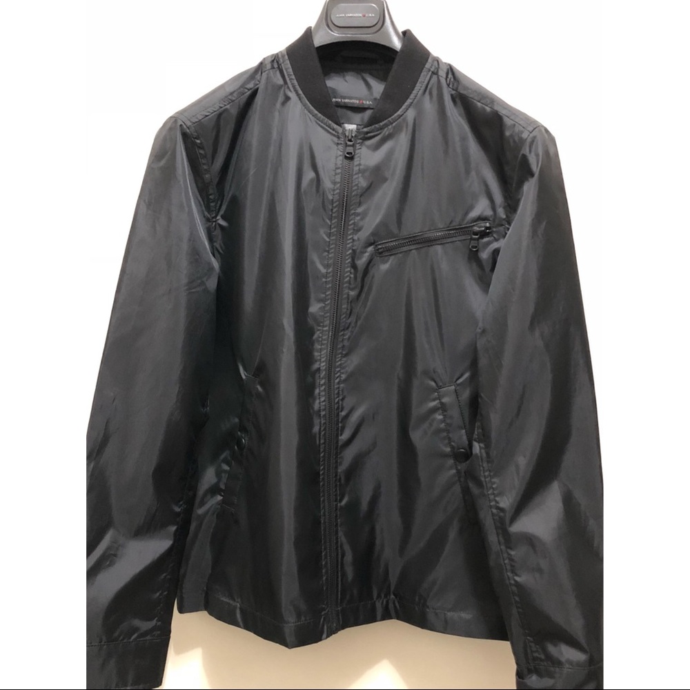 John Varvatos Star USA Black Bomber Jacket Small
